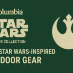 Banner featuring Columbia’s Endor Collection with Star Wars branding and Rebel Alliance symbol on a forest-green background.