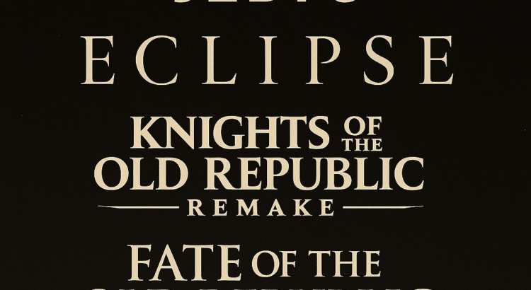 Confirmed upcoming Star Wars games list including Zero Company, Jedi 3, Eclipse, KOTOR Remake, Fate of the Old Republic, and Galactic Racer.