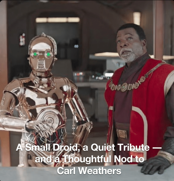 Star Wars Honors Carl Weathers With CW-24 Droid Tribute