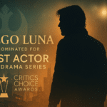 Cinematic banner featuring a silhouetted figure inspired by Andor with Critics Choice Awards text announcing Diego Luna’s nomination.