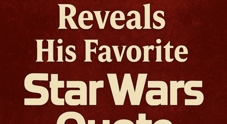 Graphic highlighting Mark Hamill revealing his favorite Star Wars quote
