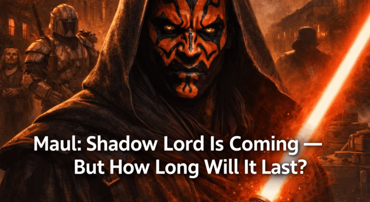 Animated depiction of Darth Maul in a dark Star Wars setting, representing the upcoming Maul Shadow Lord animated series and its potential runtime