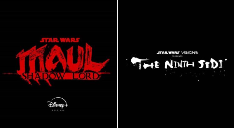 Logos for Star Wars Maul Shadow Lord and The Ninth Jedi from Disney’s 2026 Star Wars slate