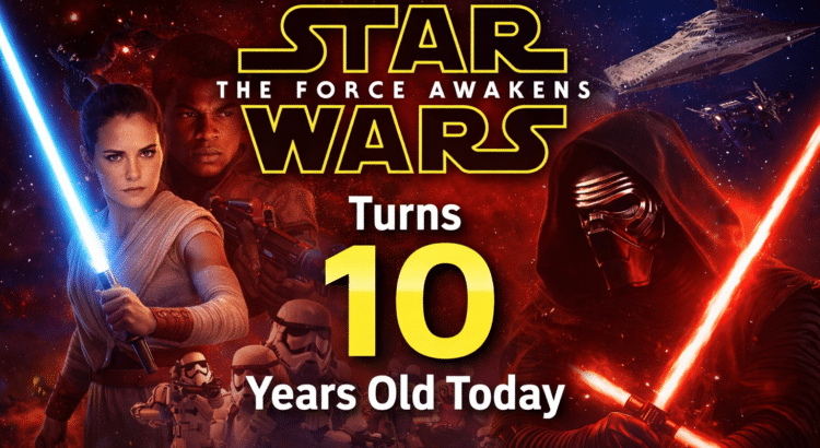 Star Wars The Force Awakens celebrates its 10 year anniversary with Rey, Finn, and Kylo Ren
