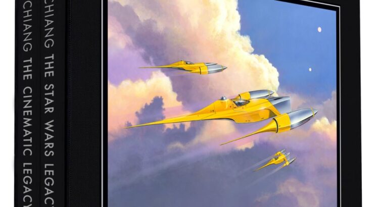 Two-volume slipcase edition of Doug Chiang: The Cinematic Legacy, featuring artwork of Naboo N-1 starfighters flying through colorful clouds.