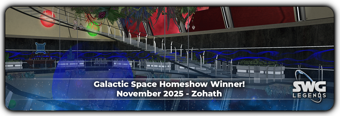 SWG Legends Announces November 2025 Galactic Space Homeshow Winner: Zohath’s Luxury Yacht Shines