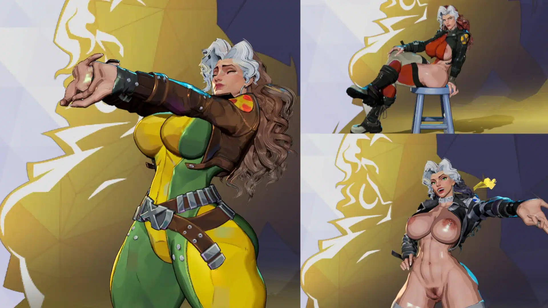 Rogue appearance preview collage from a Marvel Rivals NSFW mod