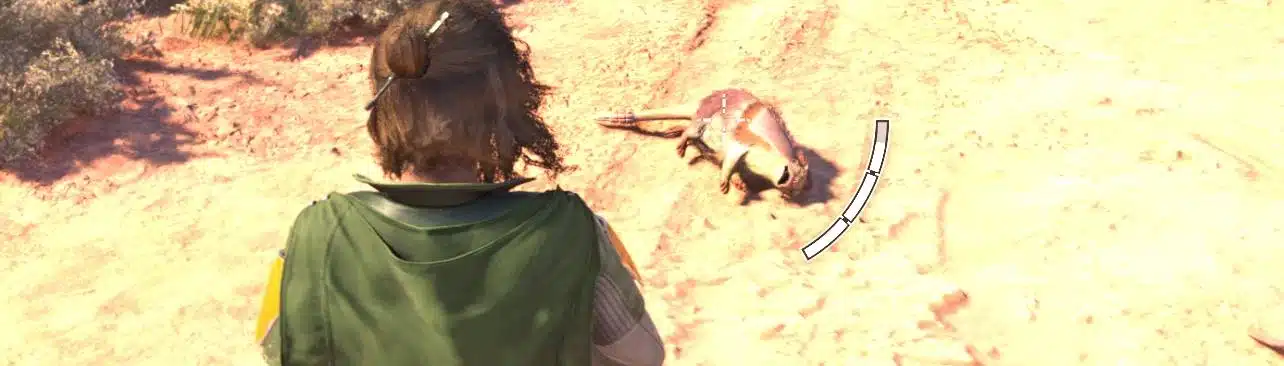 Star Wars Outlaws screenshot showing a dead wildlife creature after installing the Killable Wildlife mod