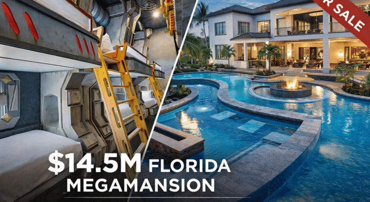 Florida megamansion for sale featuring a Star Wars–themed bunkroom and luxury resort-style pool