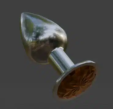 3D render of wearable buttplug accessory item from Cyberpunk 2077 mod