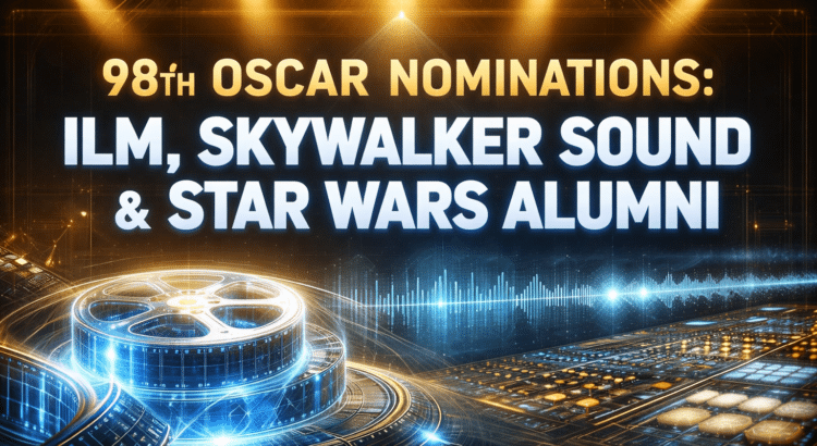 98th Oscar nominations banner highlighting ILM, Skywalker Sound, and Star Wars alumni