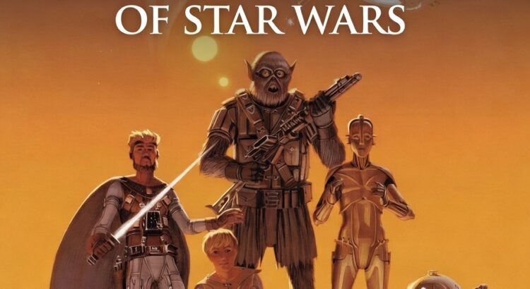 Adventures of the Starkiller early Star Wars draft banner with retro concept art style