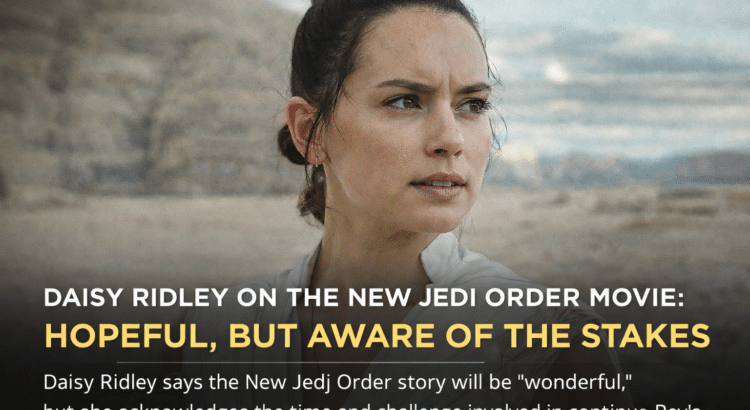 Daisy Ridley as Rey reflecting on the future of the New Jedi Order in an upcoming Star Wars movie