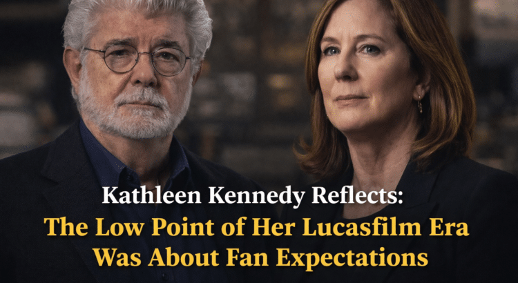 George Lucas and Kathleen Kennedy banner about her comments on Lucasfilm lows and fan expectations