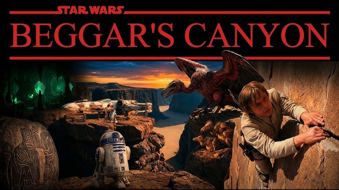 Poster-style artwork for the Star Wars fan film Beggar’s Canyon featuring Luke Skywalker and a desert canyon setting