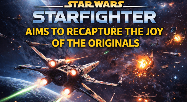 Star Wars Starfighter space battle artwork illustrating the film’s focus on adventure and the spirit of the original movies.