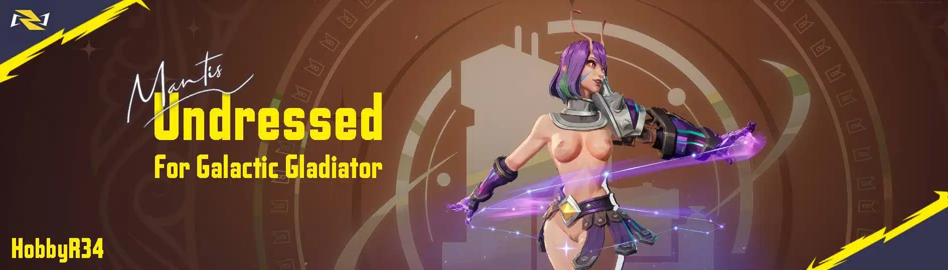 Mantis Galactic Gladiator undressed mod banner in Marvel Rivals