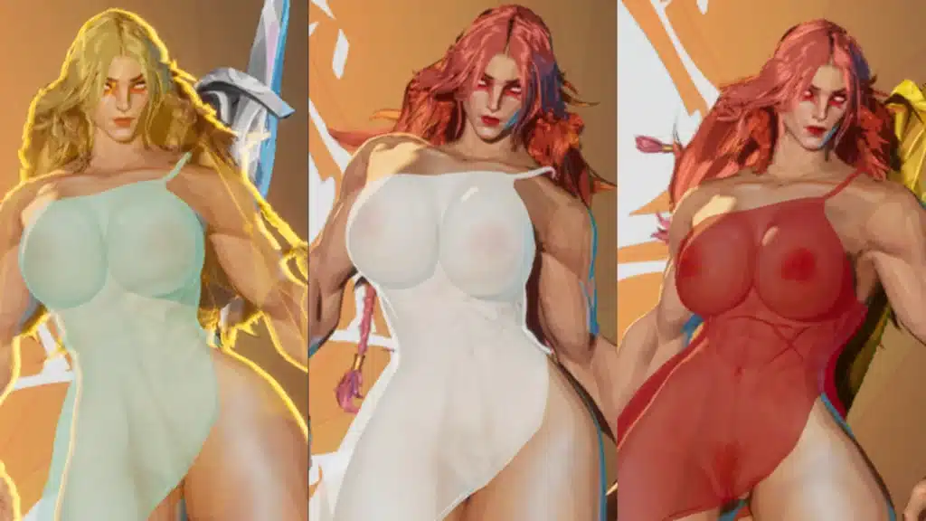 Angela Sheer Dress mod color variants in Marvel Rivals