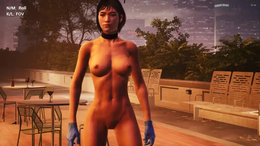 Joy character replacer mod shown in rooftop environment in Payday 3