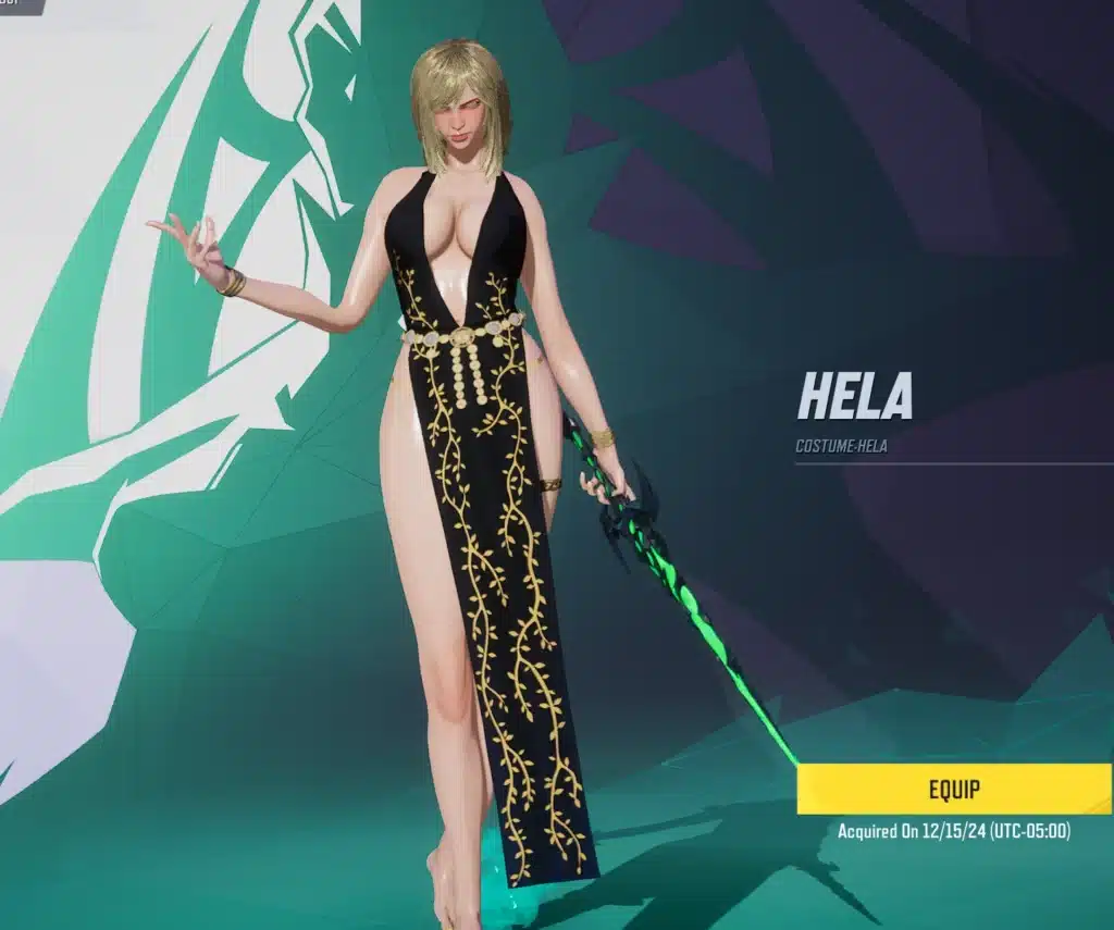 Hela default costume in Marvel Rivals before NSFW Marika Eternal mod is applied