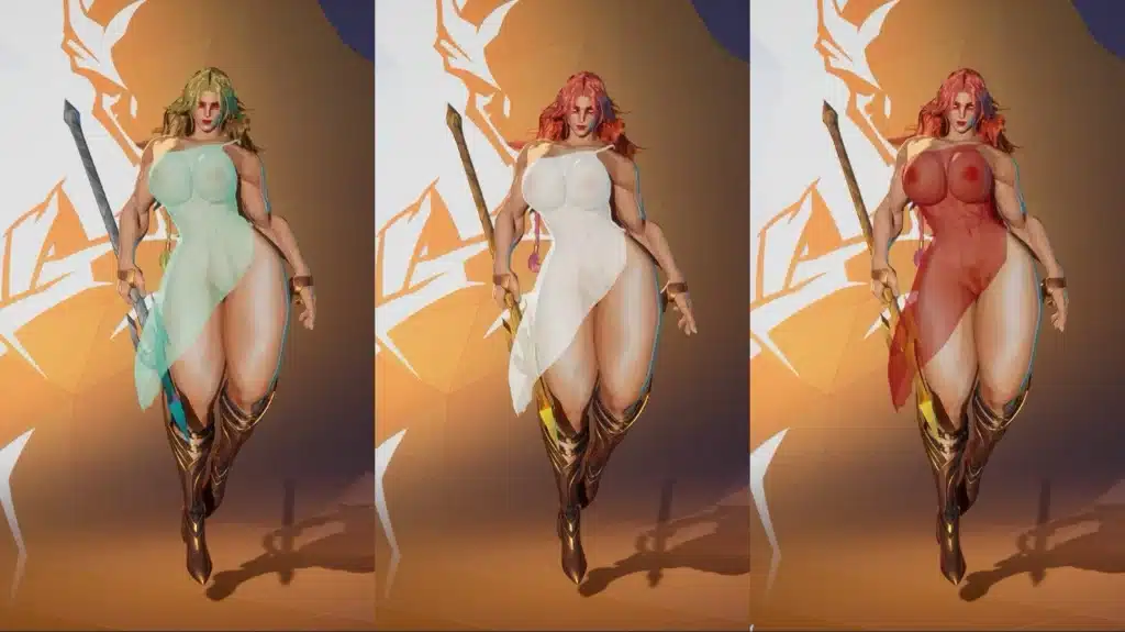Angela Sheer Dress mod full body color variants in Marvel Rivals