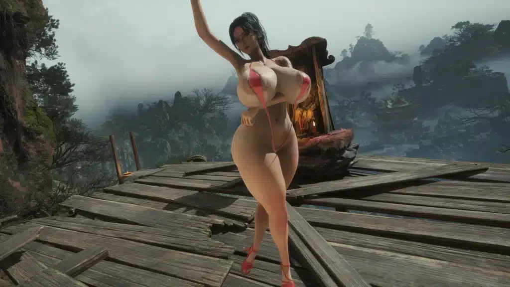 Wuchang Fallen Feathers Slingkini mod side view character screenshot