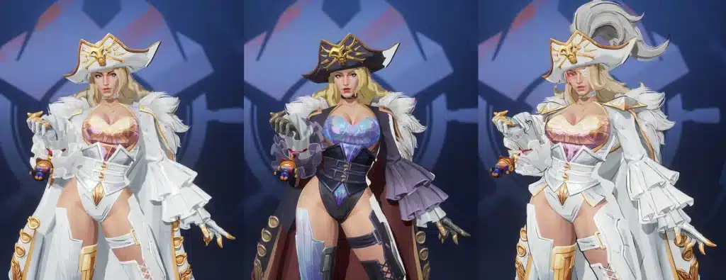 Marvel Rivals Emma Frost Black Queen skin white gold retexture mod front view