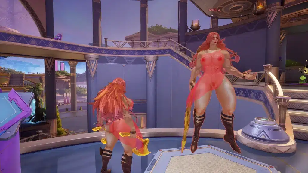 Angela Sheer Dress mod in combat practice mode Marvel Rivals