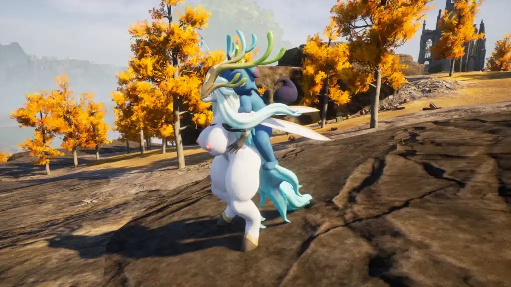 Nude Hartalis carrying Pal companion in Palworld NSFW mod