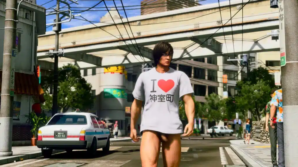 Naked Kiryu mod with alternate clothing overlay option in Yakuza Kiwami 3