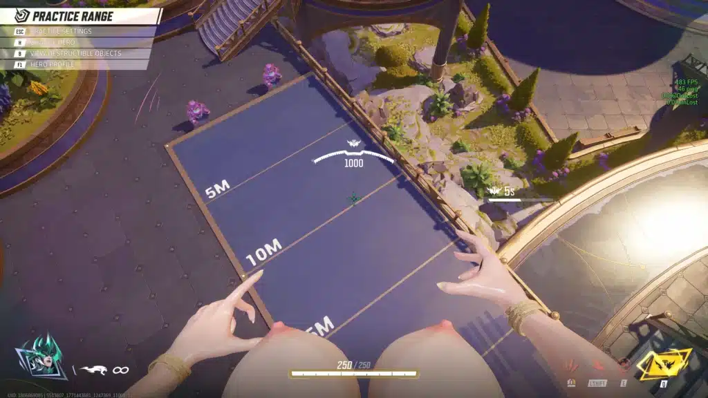 First-person view in Marvel Rivals showing Marika Eternal Hela mod during gameplay