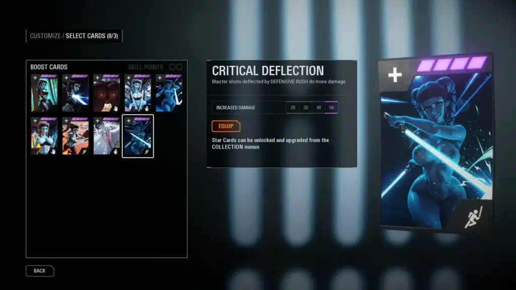 Critical Deflection star card with custom Aayla Secura art Battlefront II mod