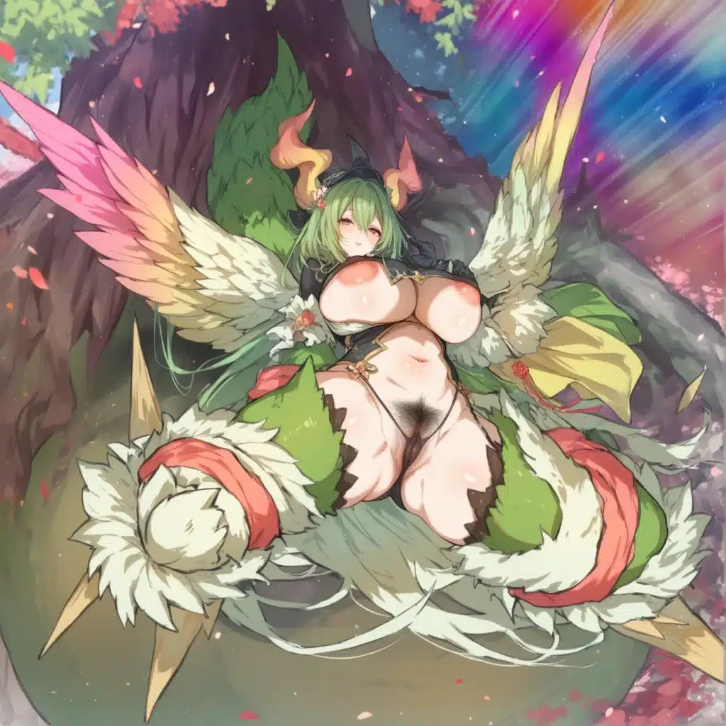 Winged nature-themed fantasy character alternate card art illustration