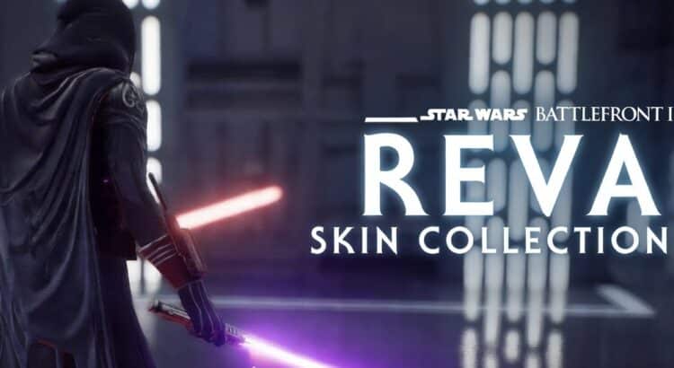 Revan skin collection pack mod for Star Wars Battlefront II featuring dual lightsabers in an Imperial corridor