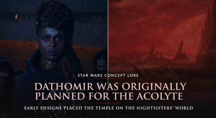 Concept banner showing Dathomir landscape and Force cult imagery tied to early The Acolyte designs