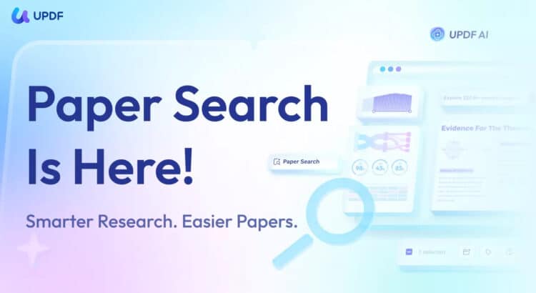 UPDF AI paper search tool helping users find academic sources and research papers online