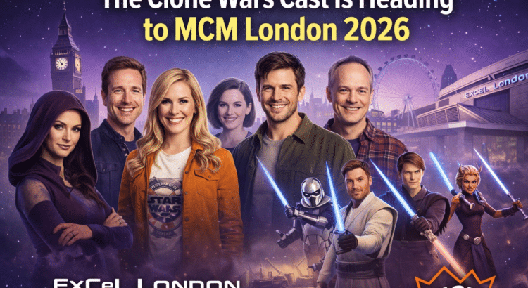 Header image featuring The Clone Wars cast and characters promoting their appearance at MCM London 2026