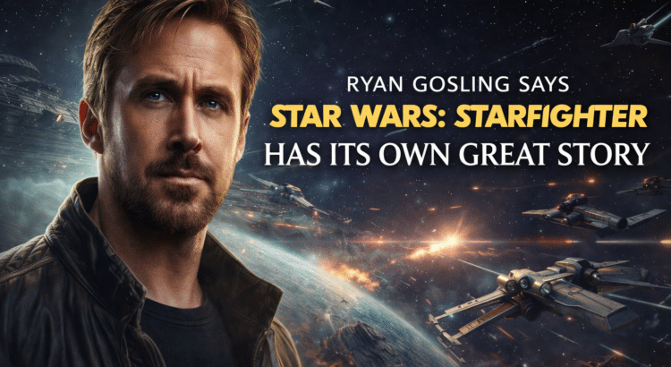 Header image featuring Ryan Gosling with Star Wars starfighters and text about Star Wars Starfighter having its own great story