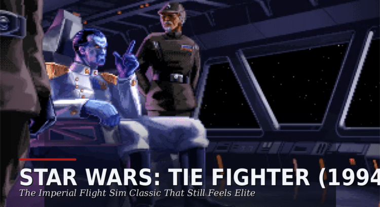 Star Wars TIE Fighter 1994 header image featuring Grand Admiral Thrawn and an Imperial officer with editorial title text