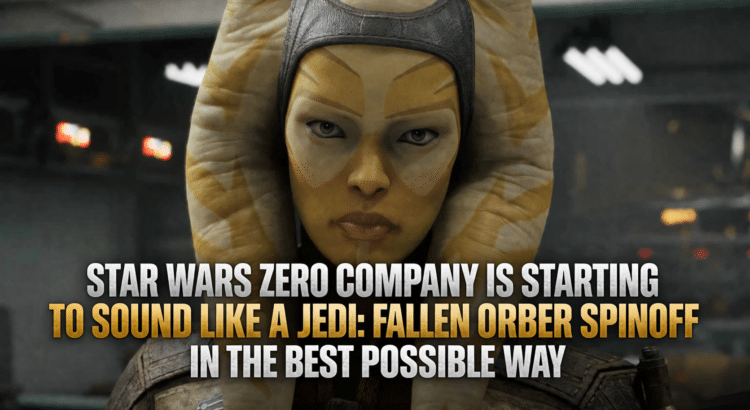 Close-up Star Wars Zero Company character image with headline text about the game sounding like a Jedi Fallen Order spinoff