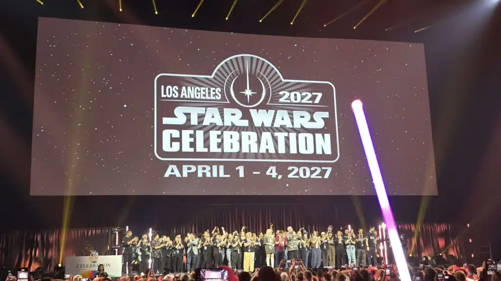 Star Wars Celebration 2027 announcement in Los Angeles stage