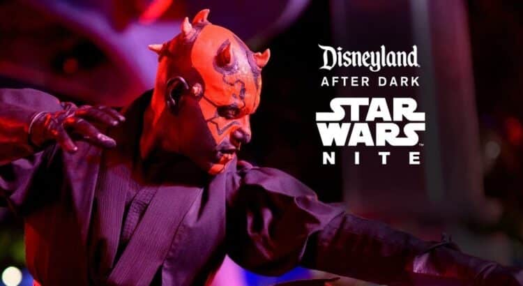 Darth Maul performing at Disneyland After Dark Star Wars Nite 2026