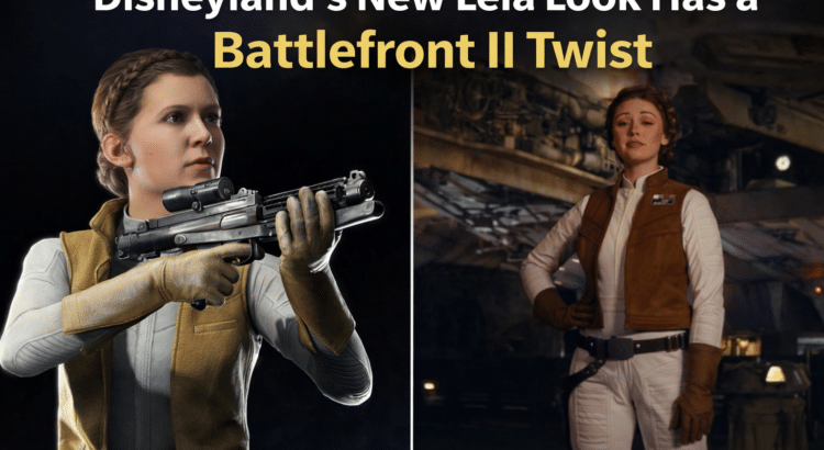 Princess Leia comparison with Battlefront II-inspired Disneyland look
