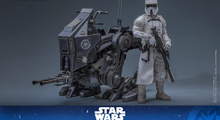 Hot Toys AT-RT 1/6th scale collectible with Imperial Remnant driver from The Mandalorian and Grogu
