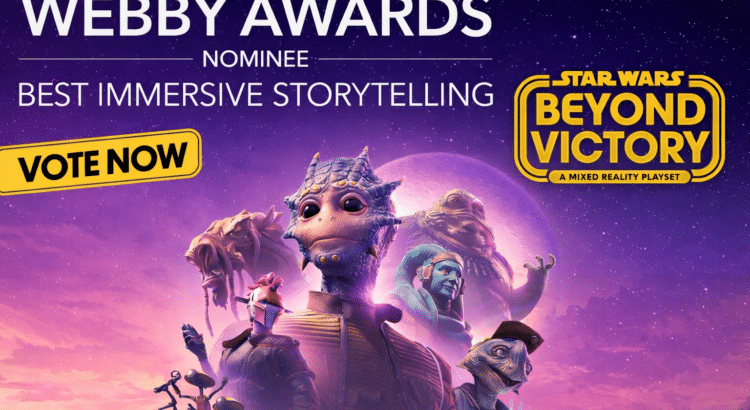 Wide header image for Star Wars Beyond Victory showing its Webby Awards nomination for Best Immersive Storytelling
