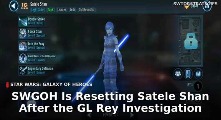 Satele Shan character screen in SWGOH update