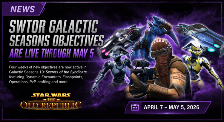 SWTOR Galactic Seasons objectives promotional graphic