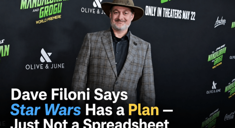 Man at Mandalorian and Grogu premiere backdrop
