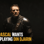 Pedro Pascal as Din Djarin in The Mandalorian and Grogu with title text saying he wants to keep playing the character.