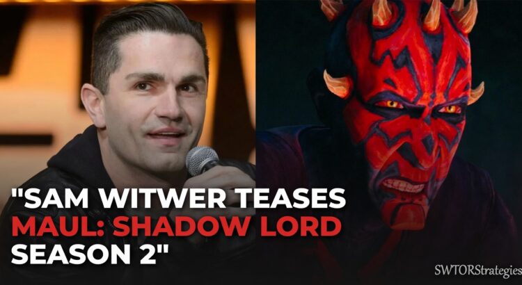 Sam Witwer and Darth Maul in a split image with title text about Maul Shadow Lord Season 2.